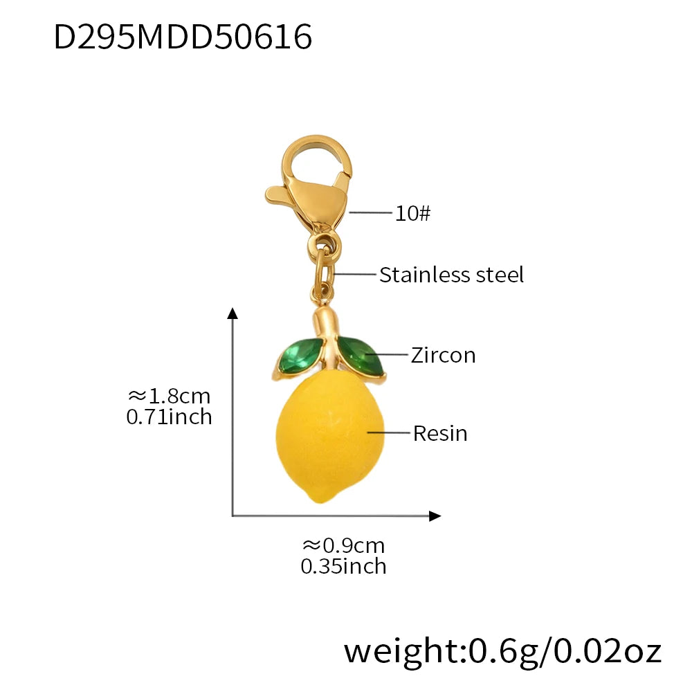 Shell Beads Bracelet With Multi Lemon Charms For Women Handmade Beaded Bracelets Matching Earrings Necklace Cute Jewelry Sets