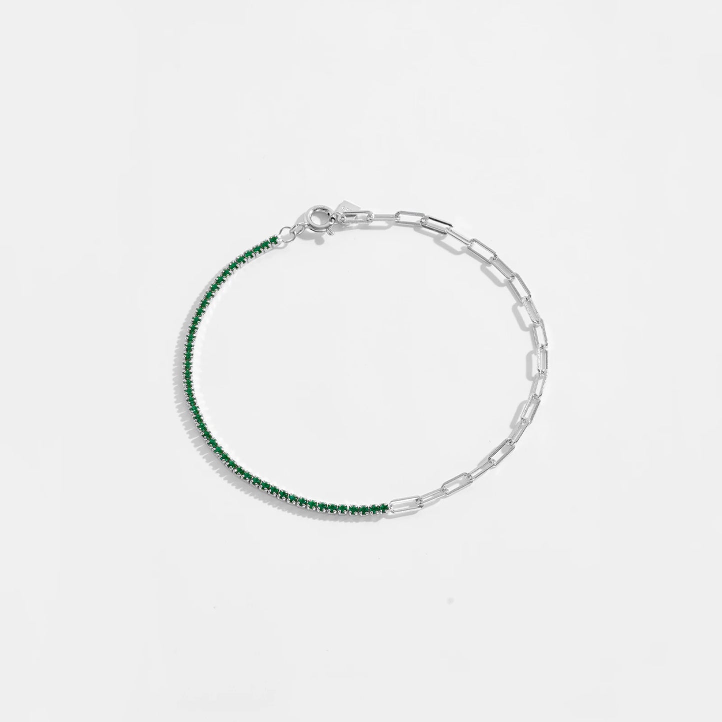 VEWANT 925 Sterling Silver Rainbow Colorful Zircon CZ Chain Bracelet Women Fine Jewelry Rock Punk Wedding Anniversary Gift