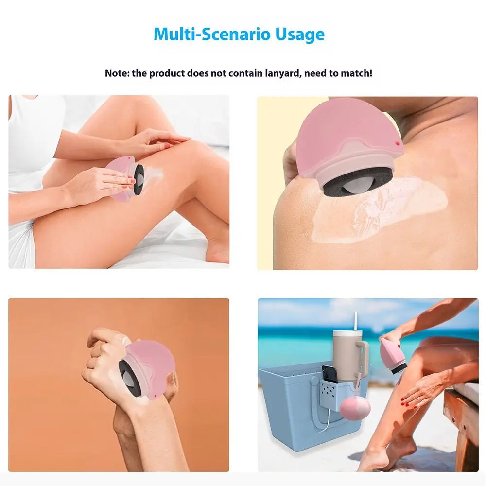 Silicone Suncream Roller Applicator Refillable Oval Isolation Lotion Cream Bottles Stitching Color Cosmetics Tool Travel