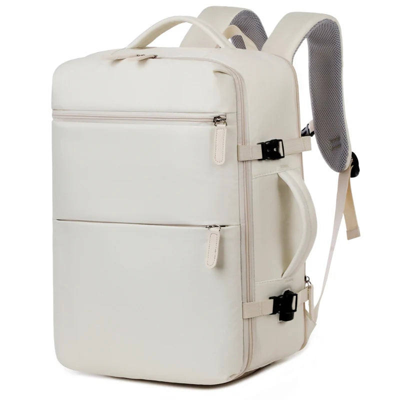 Unisex Travel Backpack with USB Port Shoe Compartment Large Oxford Laptop Bag Breathable Padded Straps Dual Zippers for Commute