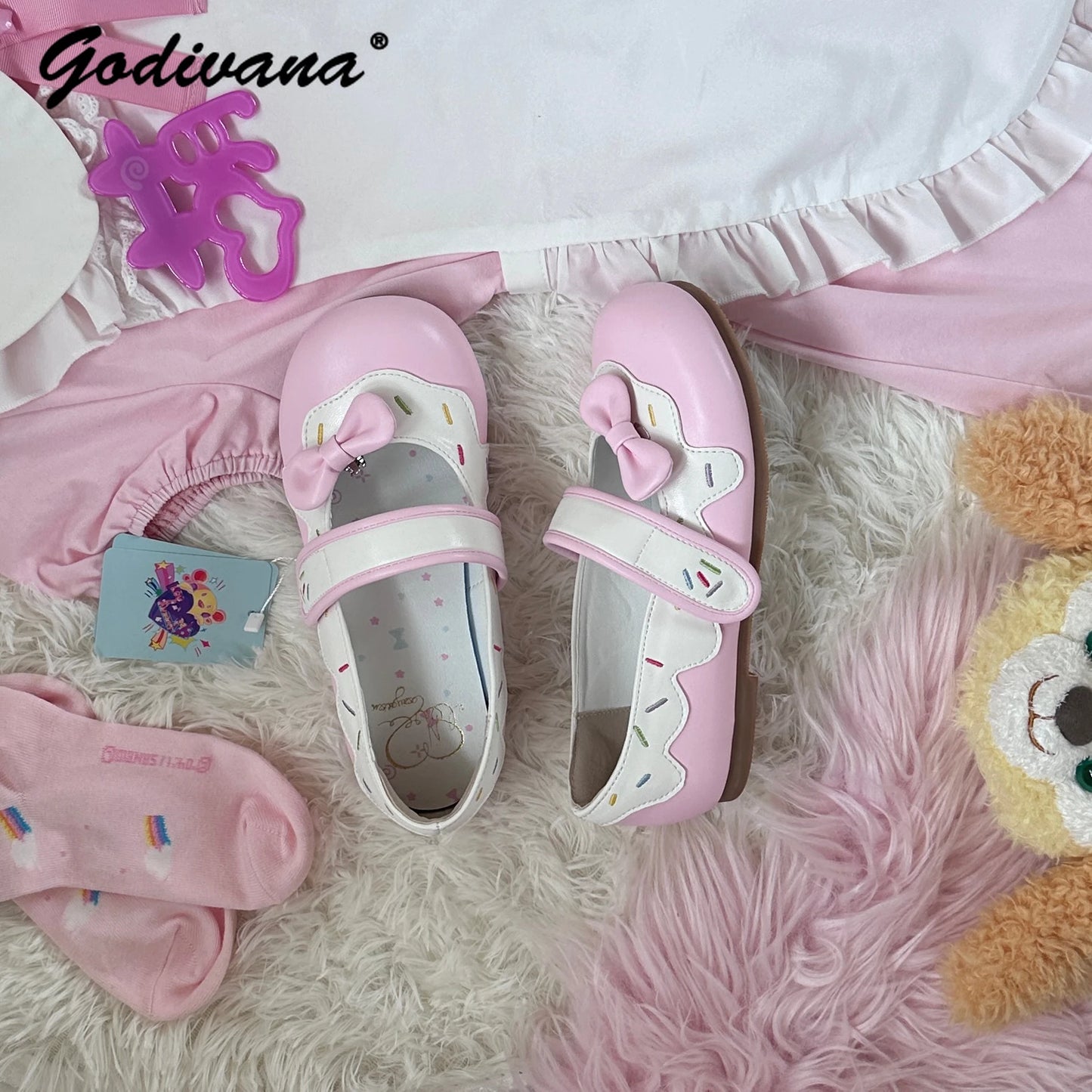 Flat-bottomed Kawaii Leather Shoes Original Design Girls Cute Mary Jane Round Head Shoes Spring and Autumn Lolita Flat Shoes