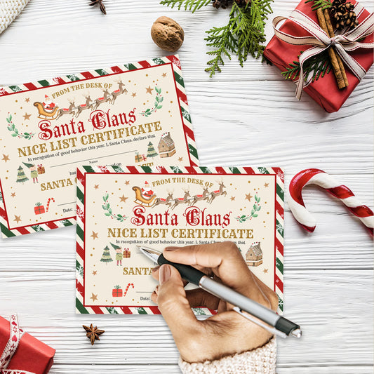 6/12/24pcs Christmas Santa Claus Gift Card Christmas gift Decor 2025 Xmas Holiday Xmas Santa Claus's reindeer New Year Gift 2026