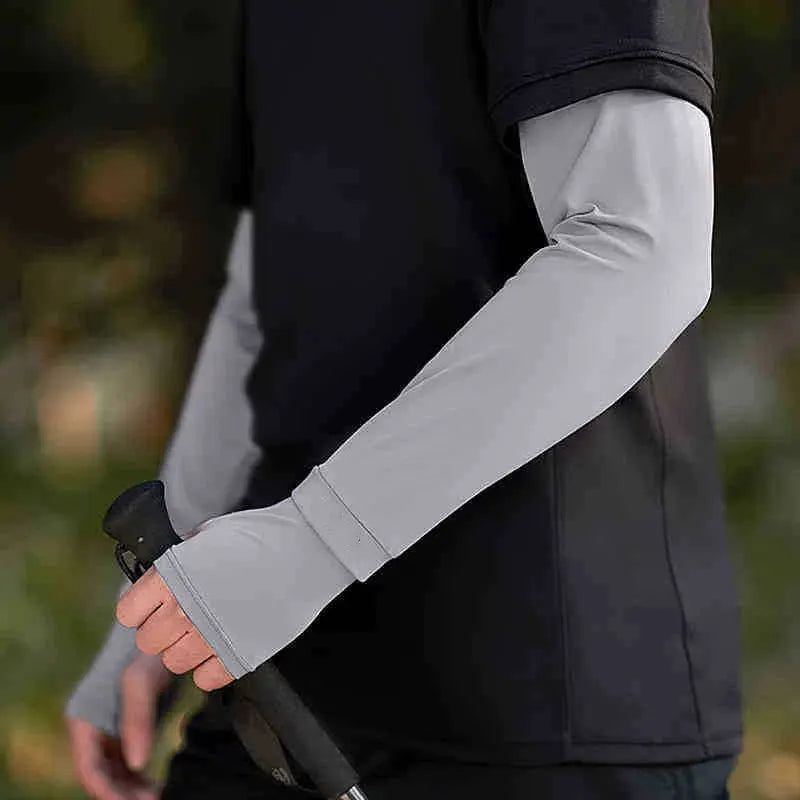 Arm Sleeves with Thumb Hole UV Protection Cooling Arm Sleeves Summer Arm Cover for Sports Workouts Cycling Driving