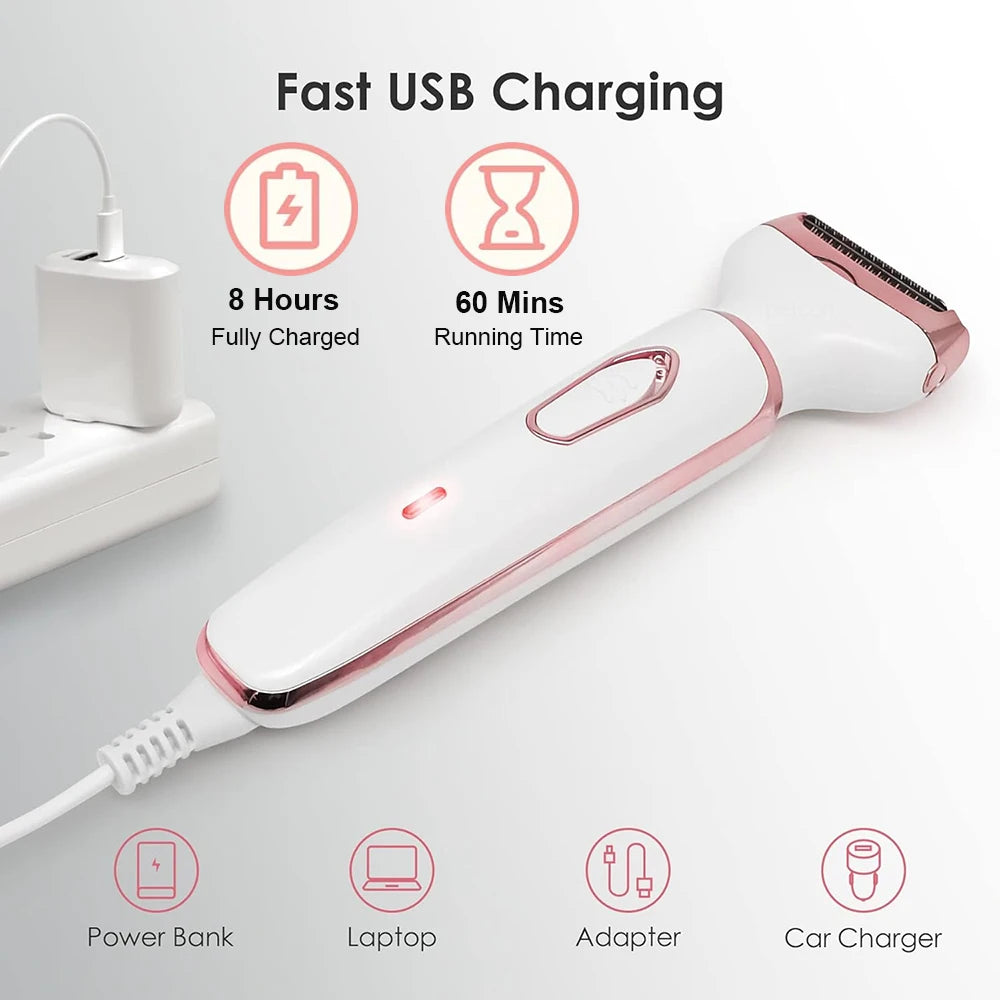 Electric Razor for Women Electric Shaver Women Epilator for Body Bikini Face Mustache Painless Women Body Epilator Hair Remover