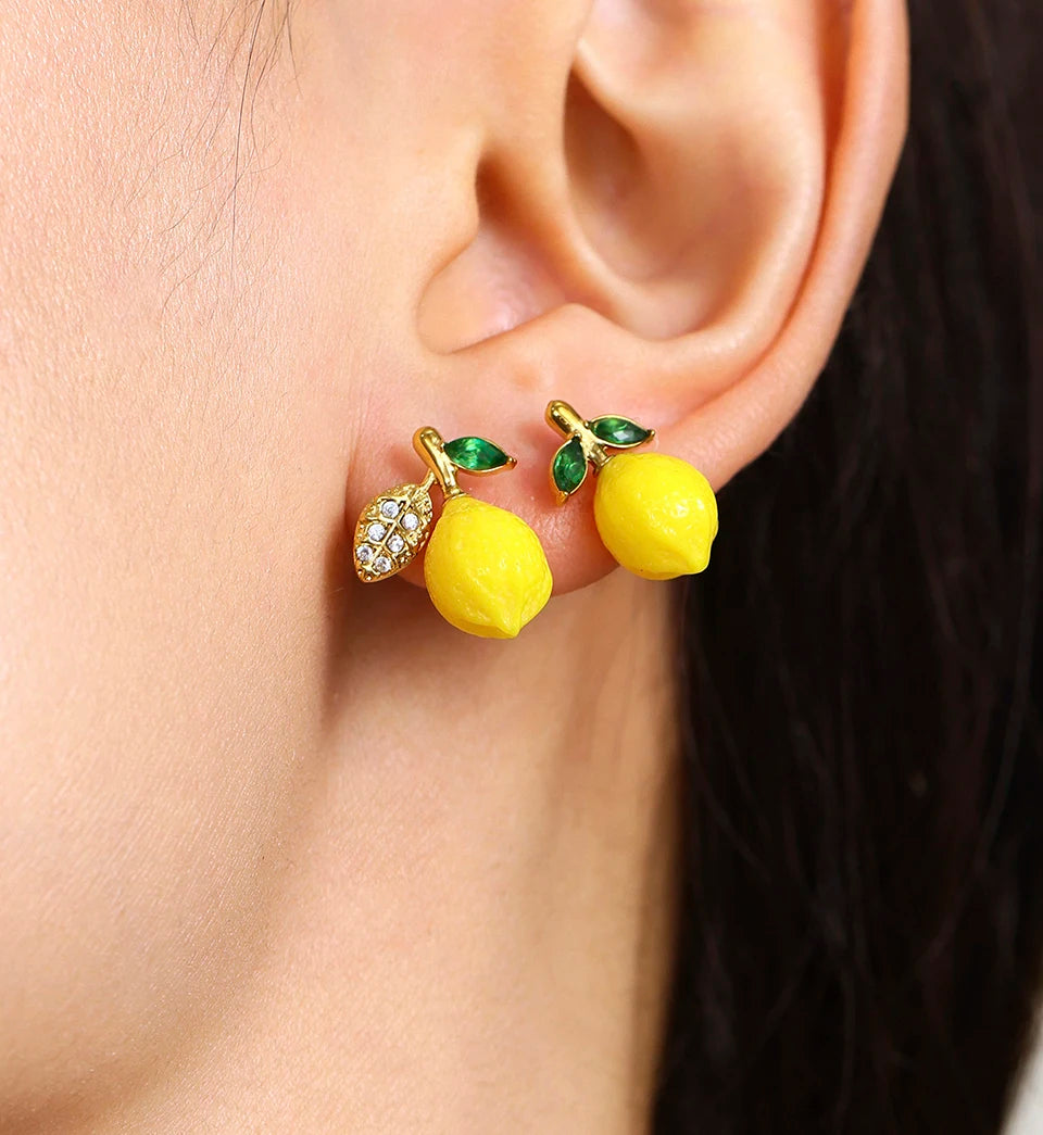 Shell Beads Bracelet With Multi Lemon Charms For Women Handmade Beaded Bracelets Matching Earrings Necklace Cute Jewelry Sets