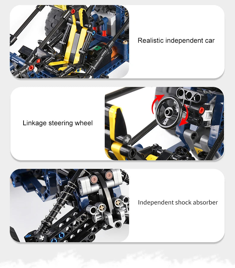 Mould King 18018 Technical Car Toys The RC MOC-3028 Blue Lightning Buggy Building Block Assembly Car Brick Kids Christmas Gift