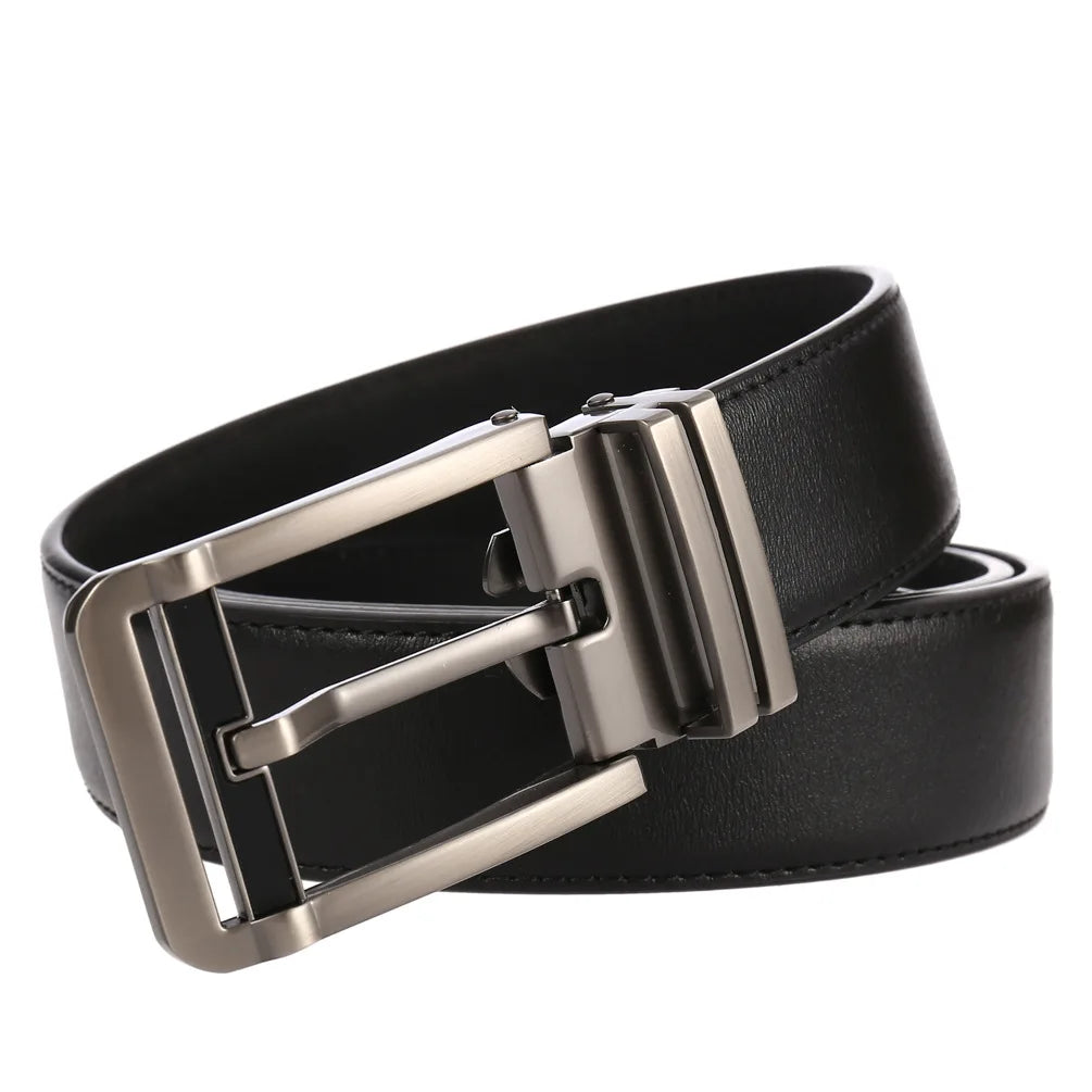 New Men's Belts Business Simple Pin Buckle Genuine Leather Men's Belt Luxury High Quality Casual Male Waist Band Cowhide 3.5cm