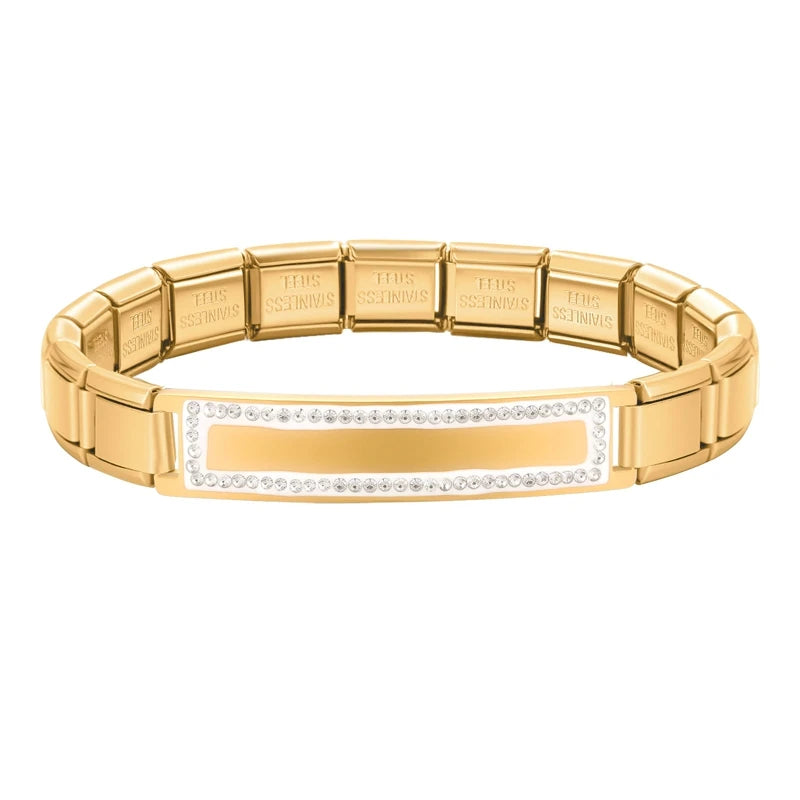 New Fashion Women Romantic Heart Star Zircon 9MM Width Stainless Steel Bracelet Bangle Girls Wedding Christmas Gift Jewelry