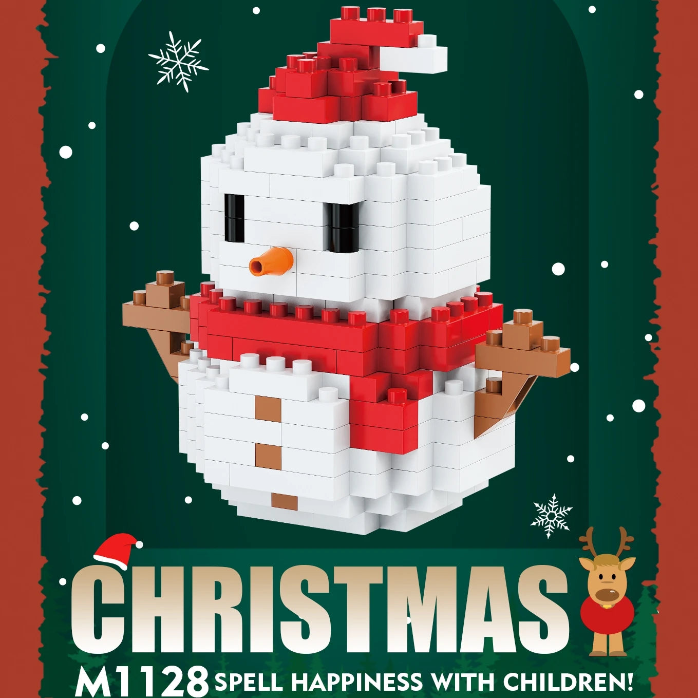 Children Mini Christmas Gift Micro Building Blocks Creative 3D Santa Claus Snowman Tree Decor Holiday Toy Set For Kids
