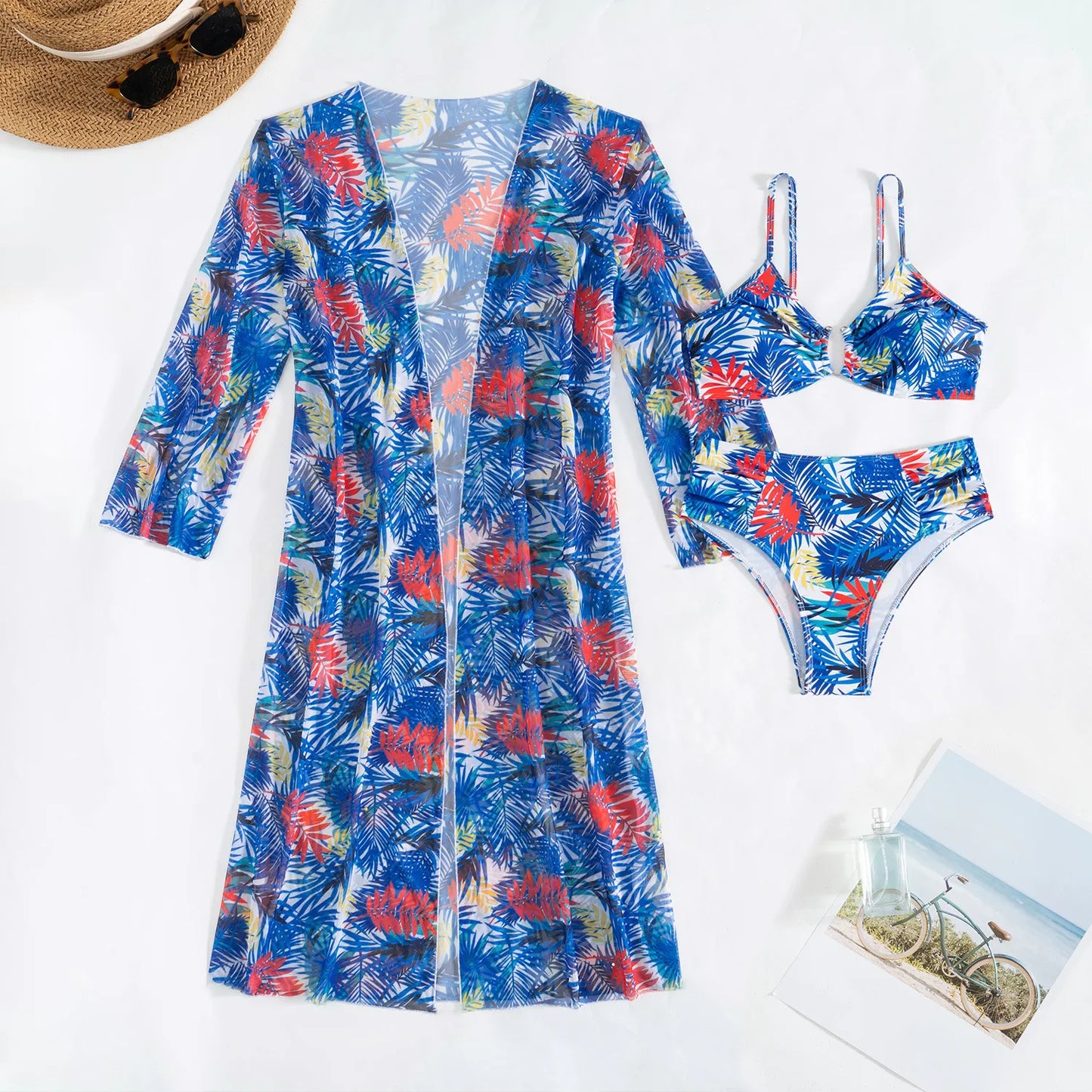 New Sexy Print Bikinis Female Swimsuits Three-Piece Women's Swimwear Beach Swim Wear High Waist Bathing Suits Pool Bather 2025