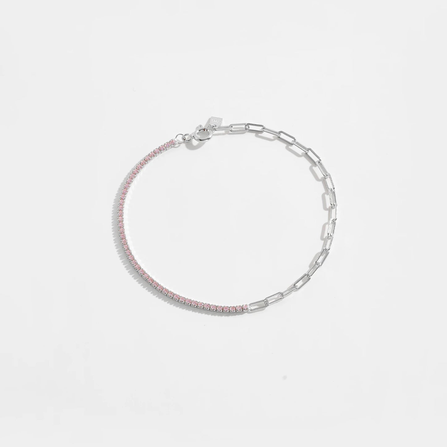 VEWANT 925 Sterling Silver Rainbow Colorful Zircon CZ Chain Bracelet Women Fine Jewelry Rock Punk Wedding Anniversary Gift
