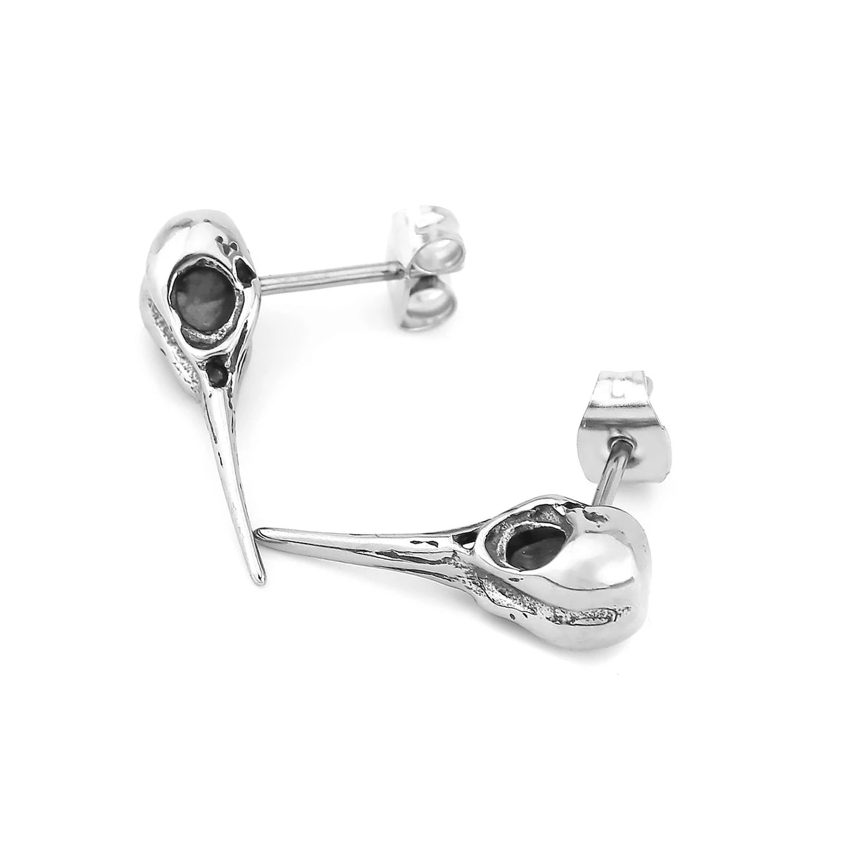 Nordic Viking Raven Head Stud Earrings For Men Punk Hip Hop Biker Stainless Steel Earrings Fashion Amulet Animal Jewelry As Gift