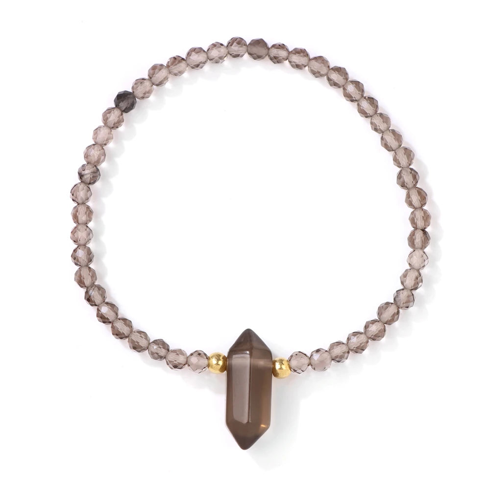 4MM Natural Stone Tourmaline Bracelets For Women Men Crystal Faceted Beaded Bracelet Healing Reiki Handmade Exquisite Jewelry