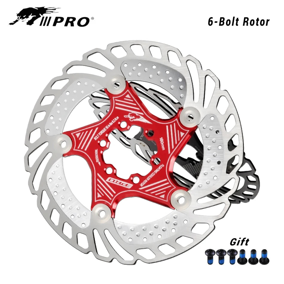 IIIPRO 6-Bolt Brake Disc 160mm/180mm/203mm Brake Disc Rotor Floating Cooling Heat Dissipation DH 6 Inch MTB/Road Bike