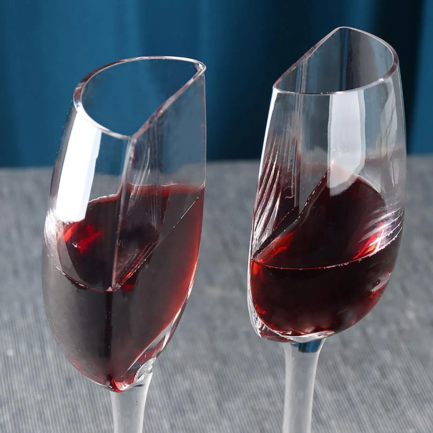 Creative Wine Glass 140ml Half Shape Crystal Glass Cups with Stem Portable Wine Cups for Birthday Party Tableware Christmas Gift