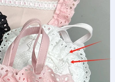 Lolita Handmade Love Heart Lace Flower Cute Shoulder Bag Sweet Girl Students Bow Tote Handbags