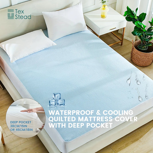 1 Pc Cooling fitted mattress topper waterproof fiitted sheet, Luxurious Soft for Hot Sleepers, Soft Fabric with Deep Pocket
