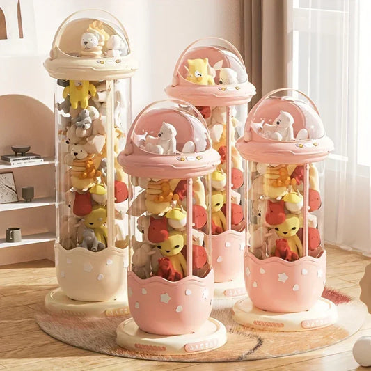 Astronaut Doll Storage Box Children's Plush Toys Storage Boxes Transparent Plastic Stuffed Home Storages Organization Zipper Bin
