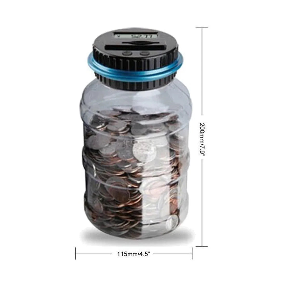 Clear Coin Saver, Battery Operated Money Bank, Large Bucket Savings Box for Teenagers and Adults, Christmas Gift