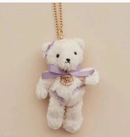 Japanese New Sweet Cute Rabbit Bear Rhinestone Bow Pendant Sweet Kawaii Girl Female Bear Bag Charm Pendant Keychains