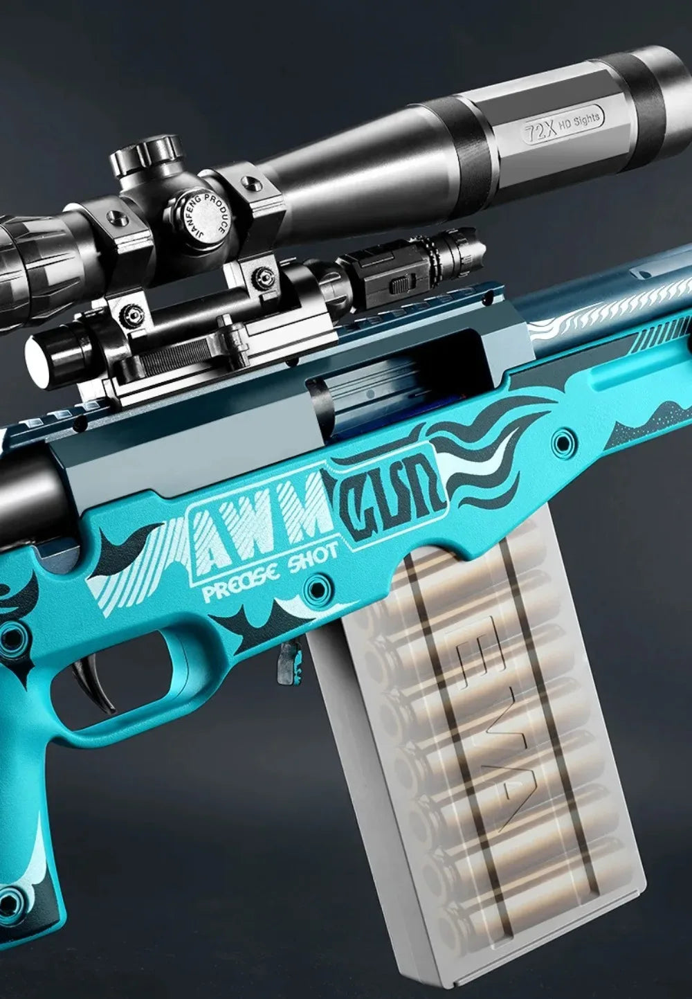 AWM Shell Soft-Bullet Gun Can Be Fired Toy Gun Manually Loaded Outdoor Combat Sniper Rifle Model Christmas Gift for Boy Adult