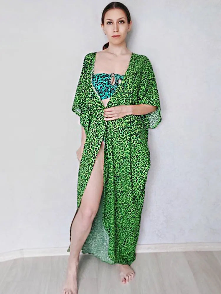 2023 Bikini Cover-ups Black Retro Striped Self Belted Women Summer Clothing Kimono Dress Beach Wear Swim Suit Cover Up Q1225