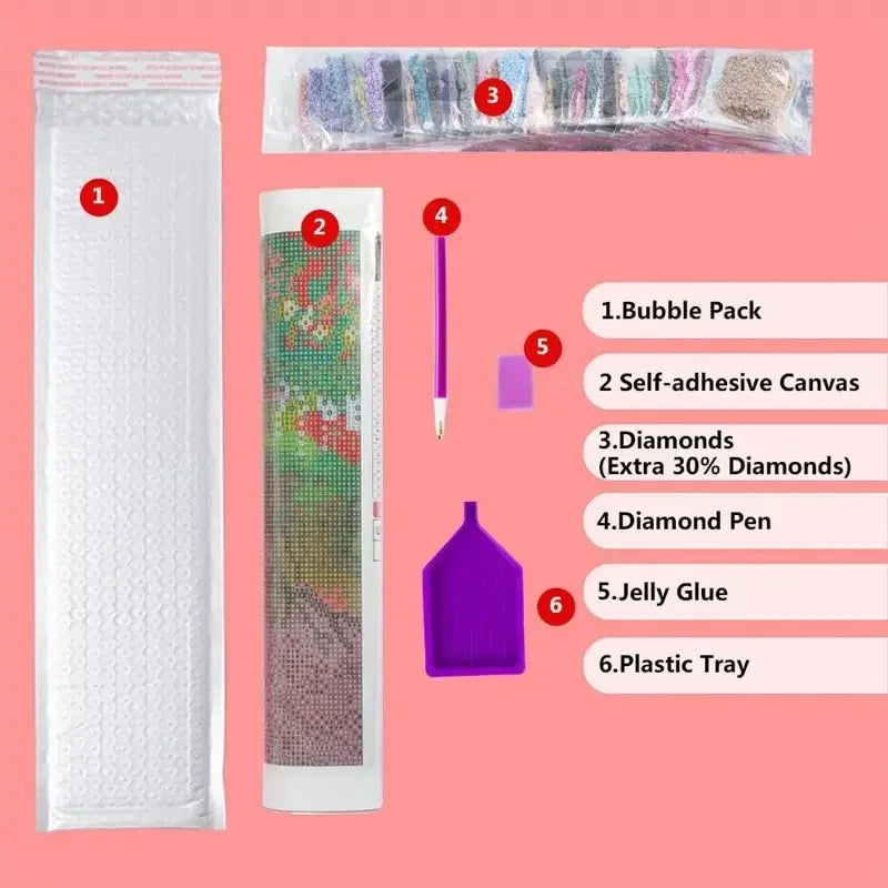 Huacan 5D Girl Cat Diamond Painting Halloween Book Window Moon Full Square Round Drill Diamond Mosaic Decorative Paintings