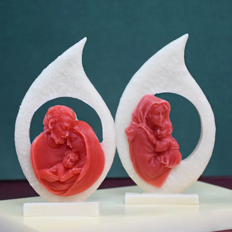 2D/3D Jesus Cross Statue Silicone Mold Jesus Kobe Candle Silicone Mold Candle Mould Greek Mythology resin mold  gypsum mould