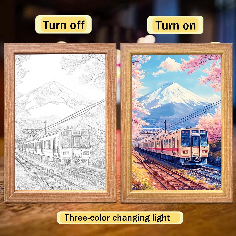 Beautiful city, Japan, Mount Fuji light picture frame, Led night light, wall light, home decoration, Christmas gift, moon light