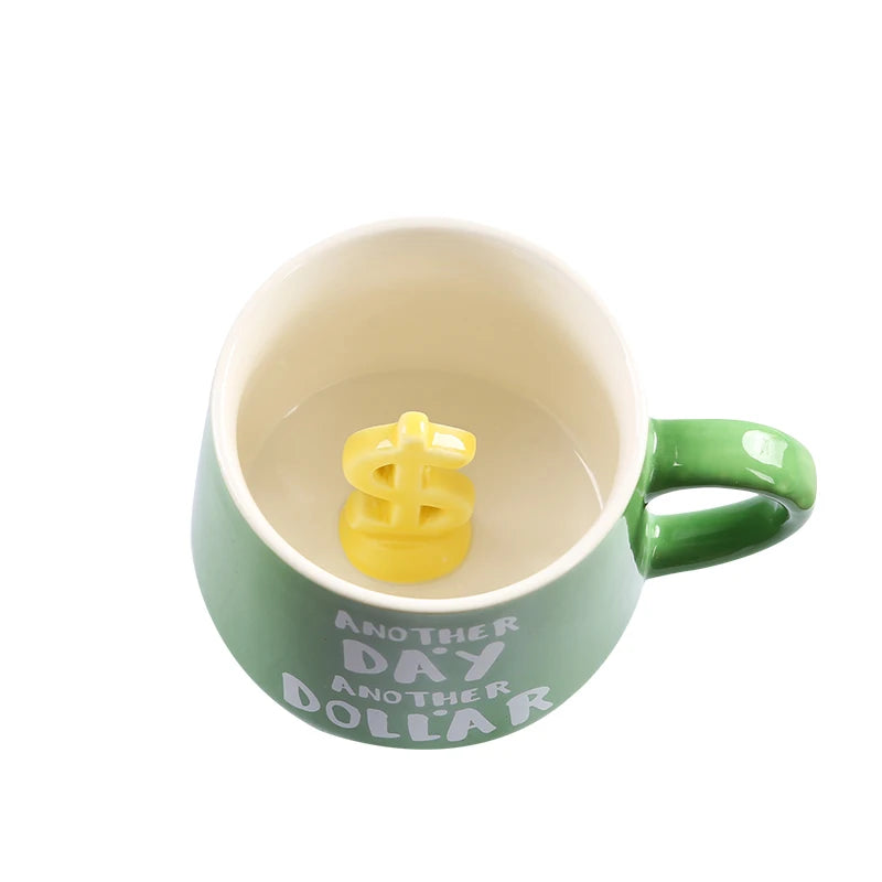 Cute Cartoon Coffee Figurine Mugs with Animal Inside, Ceramic 3D, Uincorn, Love Novelty Cup, Christmas Gift for Friends, Kids