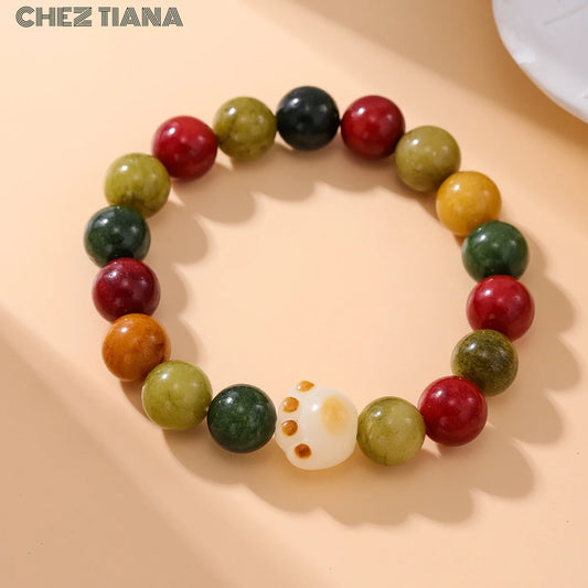 Natural Tourmaline and Crystal Bracelet Natural Crystal Gifts Men and Women Bracelet Original Designed Jewelry Lucky Beads