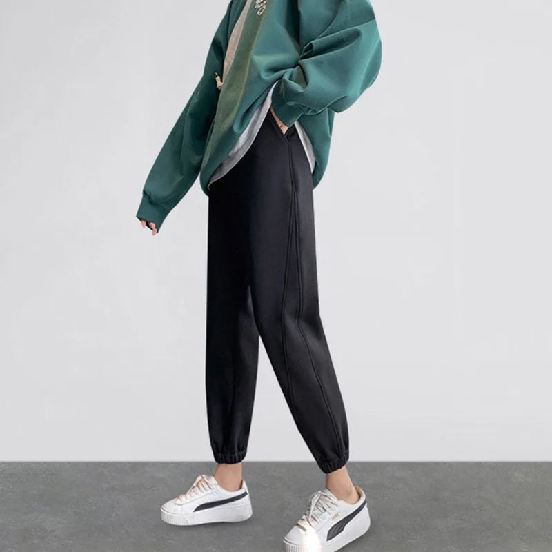 Autumn Sports Casual Cotton Maternity Pants Loose Straight Jogger Trousers Clothes for Pregnant Women Pregnancy