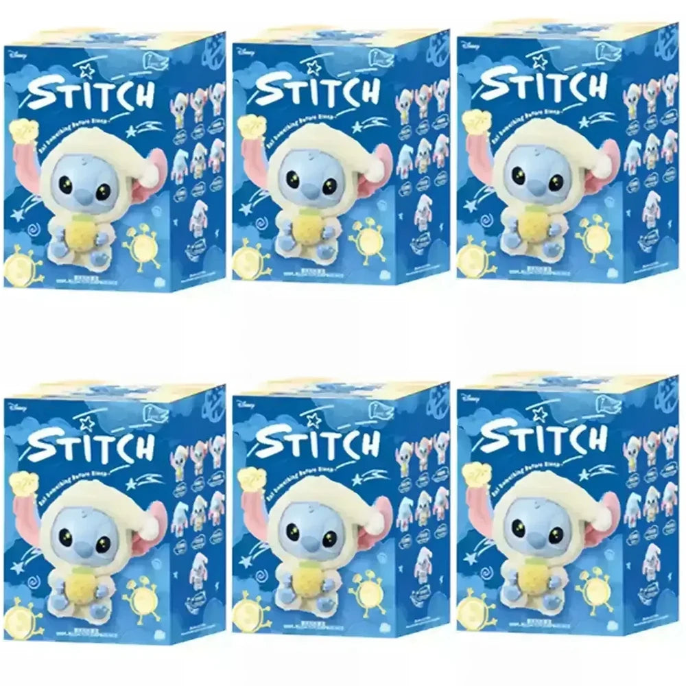 IN STOCK Stitch Eat Some Thing Before Sleep Series Blind Box Soft Stuffed Plush Kawaii Toy Pendant Doll Christmas Gift for Girls