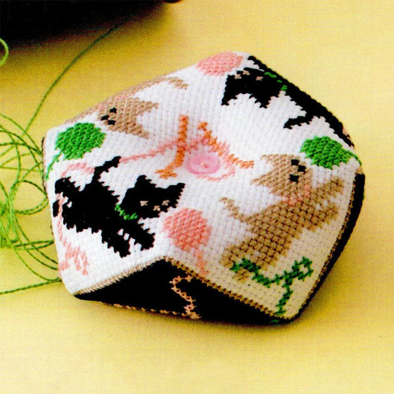 076 Cross Stitch Kits Pin Needle Cushion Biscornu Needlework DIY Kit Embroidery Set Counted Cross-Stitching Pincushion Packages