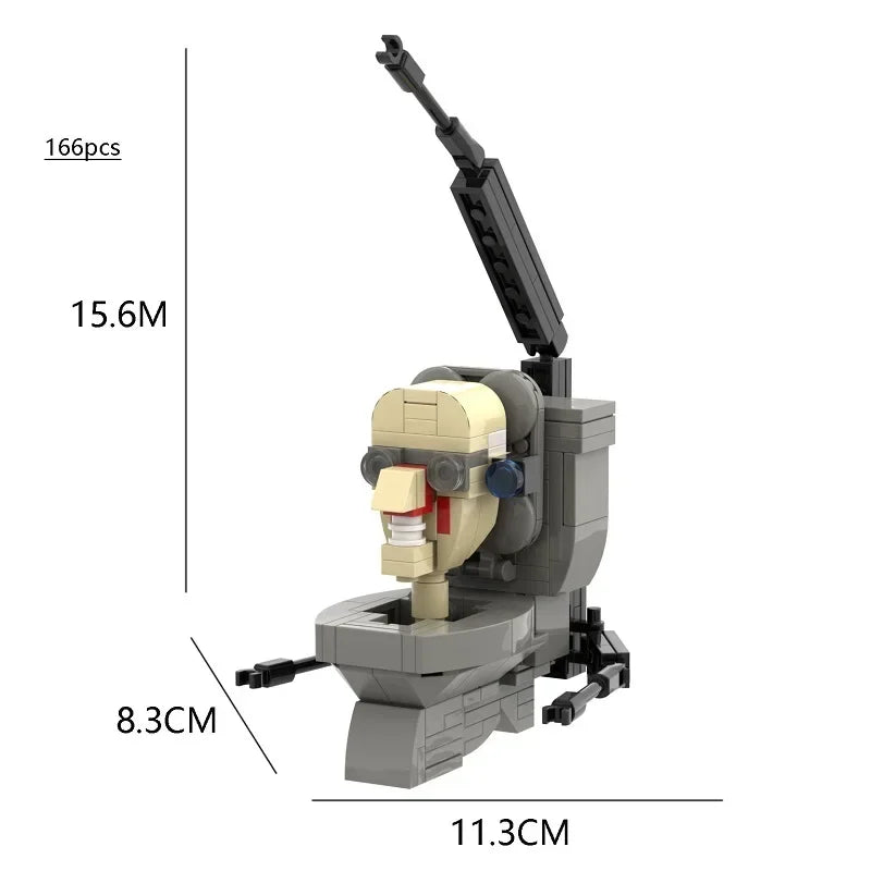 New Skibidi Toilet Titan Guitor Speaker Man Building Blocks Set With Battle-axe Creative DIY Bricks Toys For Boys Christmas Gift