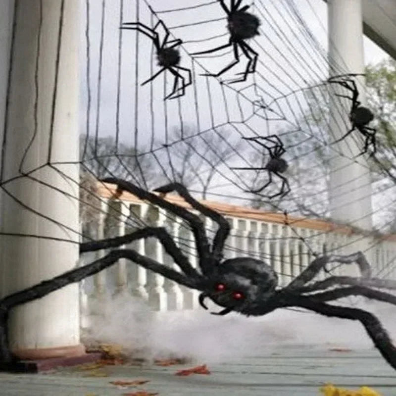 30cm/75cm Halloween Giant Black Plush Spider Decoration Haunted House Prop Indoor Outdoor Decor Halloween Decoration