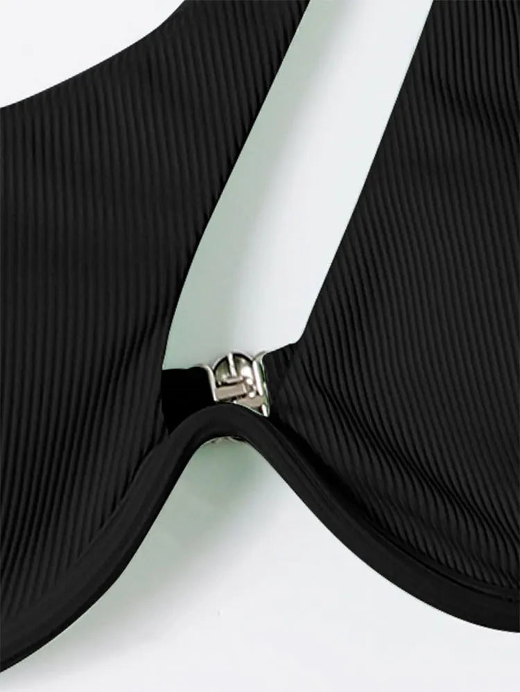 Sexy Bikinis Swimsuits Cut Out Women's Swimwear 2023 One Shoulder Biquini High Cut Bathing Suits Push Up Beach Bikini Set