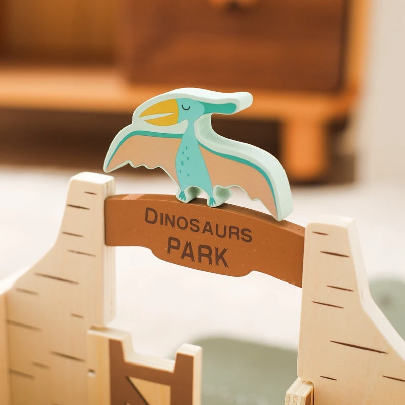 Children Montessori Wooden Toys Dinosaur Car Animal Park Barn Toy Wooden Stacking Game Kid Educational Toy Christmas Gift