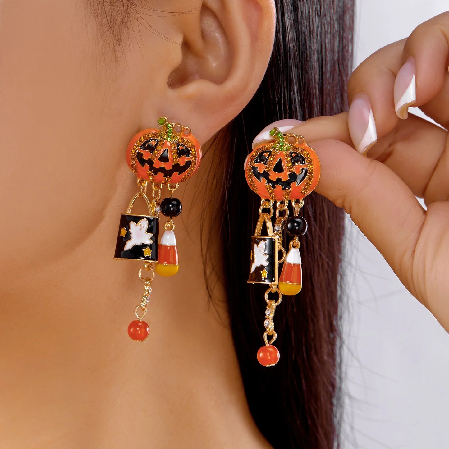 Creative Halloween Earrings For Women Zinc  Halloween Pumpkin Earrings Dangle Fashion Pumpkin Earrings Halloween Jewelry Gift