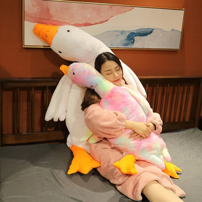 50-190cm 7 Colors Large Goose Plush Toys Brown Giant Hug Stuffed Animal Duck Kawaii Sleeping Pillow Big Christmas Gift for Girls