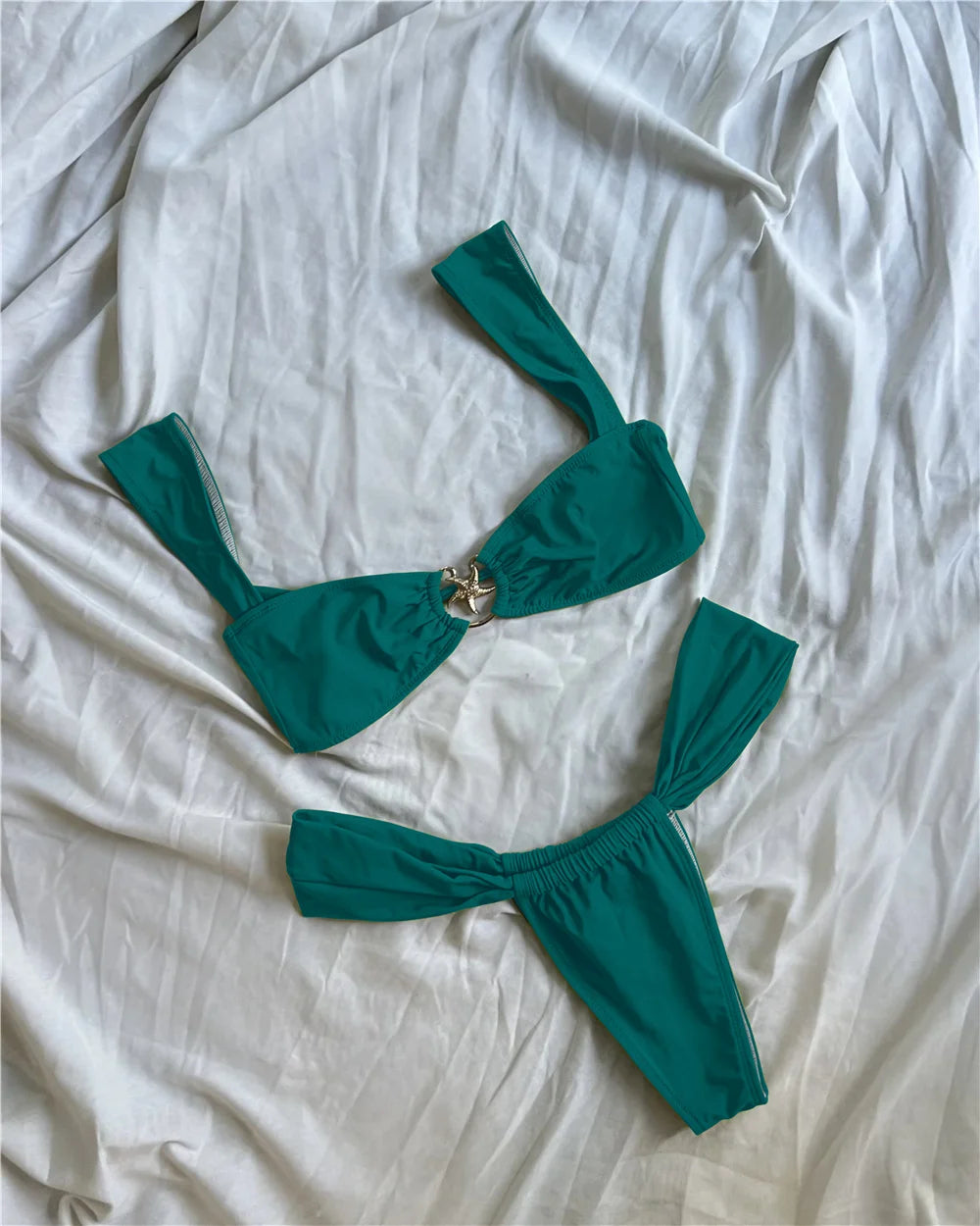 Push Up Bikinis Women Swimsuits 2025 Swimwear Sexy Starfish Bikini Set Thong Brazilian Biquini Bathing Suit Solid Beachwear