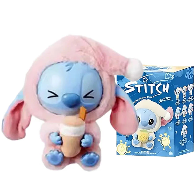 IN STOCK Stitch Eat Some Thing Before Sleep Series Blind Box Soft Stuffed Plush Kawaii Toy Pendant Doll Christmas Gift for Girls