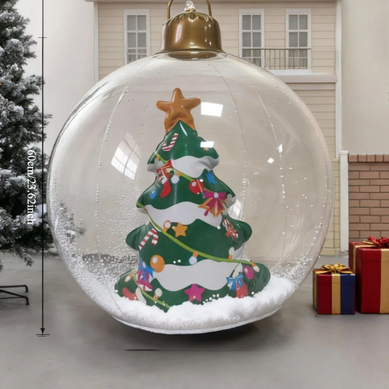 60CM/23.62inch Xmas Balls: Snowman, Christmas Tree & Santa Designs, Home/Yard Decor & Christmas Gift
