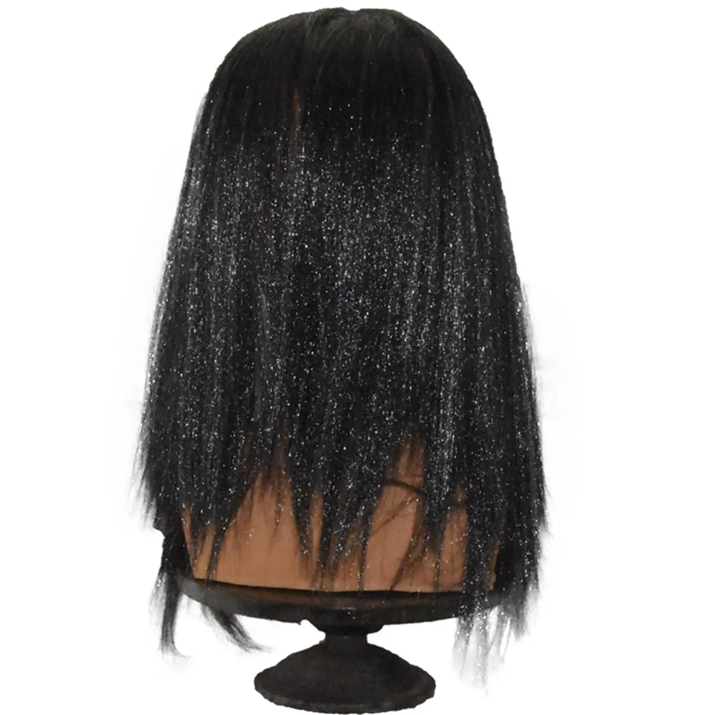 Halloween Old Woman Witch Mask With Horror Green Face Long Hair Party Costume Cosplay Masks Props Cosplay Headdress