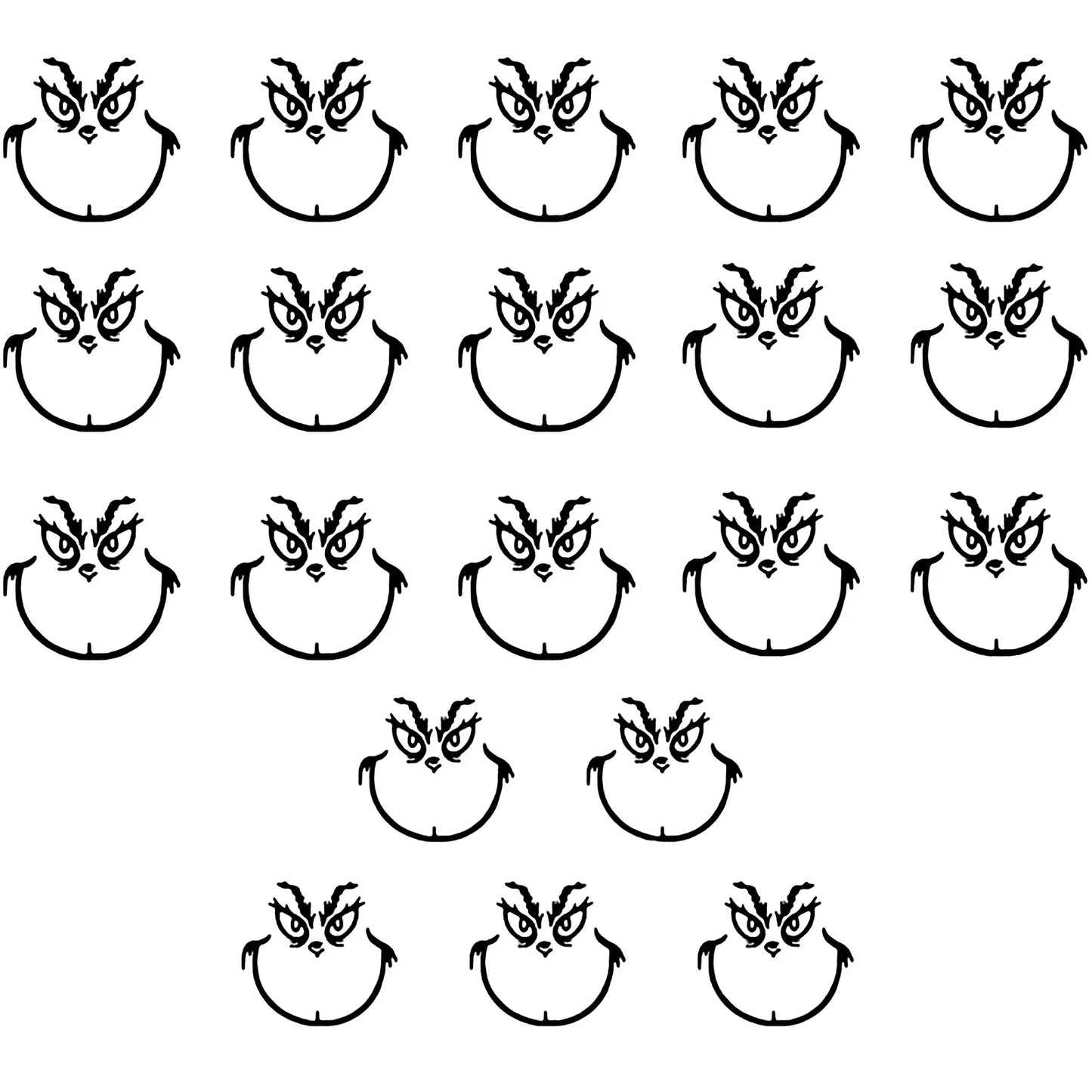 20pcs Grinch-Stickers Grinch-Christmas Decorations Face Decals Vinyl Sticker Grinch-Mas Diy Ornaments Stickers Christmas Gift