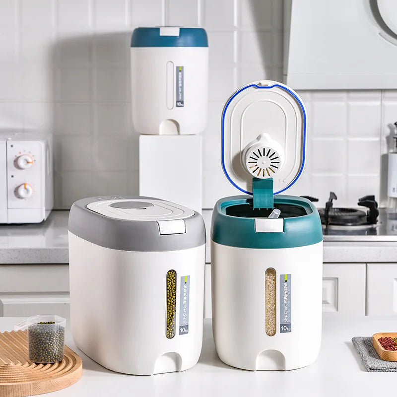 Insect Proof Moisture Proof Rice Box Grain Sealed Jar Kitchen Container 5/10KG Bucket Nano Storage Pet Dog Food Box with Lid