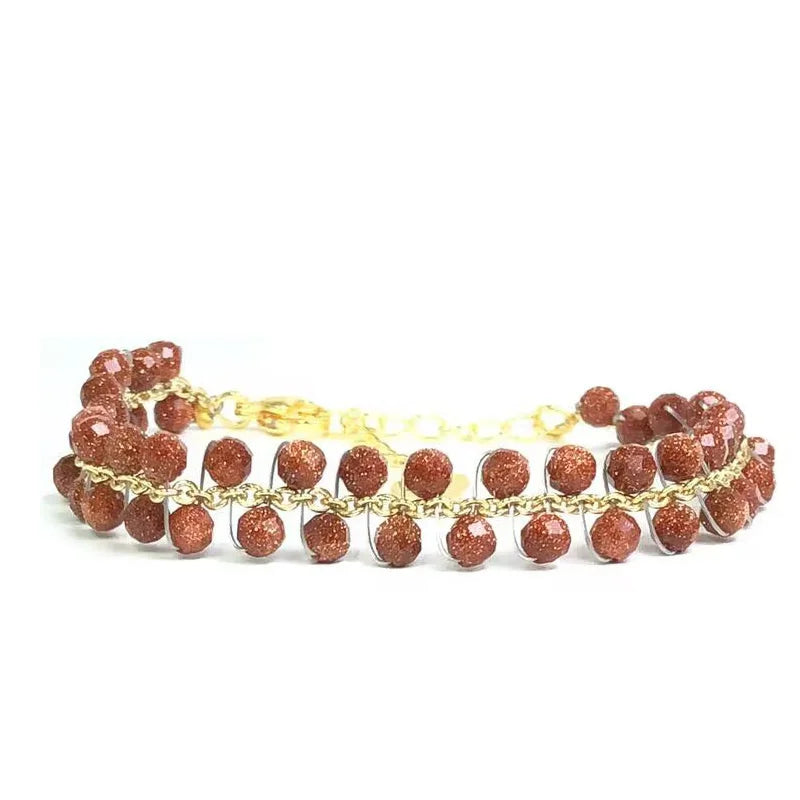 natural multifaceted 3-4mm stone Tourmaline garnet crystal quartz bracelet Women Jewelry Party /Wedding Luxury Gift Set Handwork