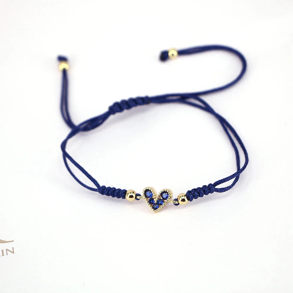 10PCS, Heart Shaped Love Rainbow Braided Bracelet Simple Trendy Ladies Thread Jewelry Gift Summer Charm Rope Cords Bracelets New
