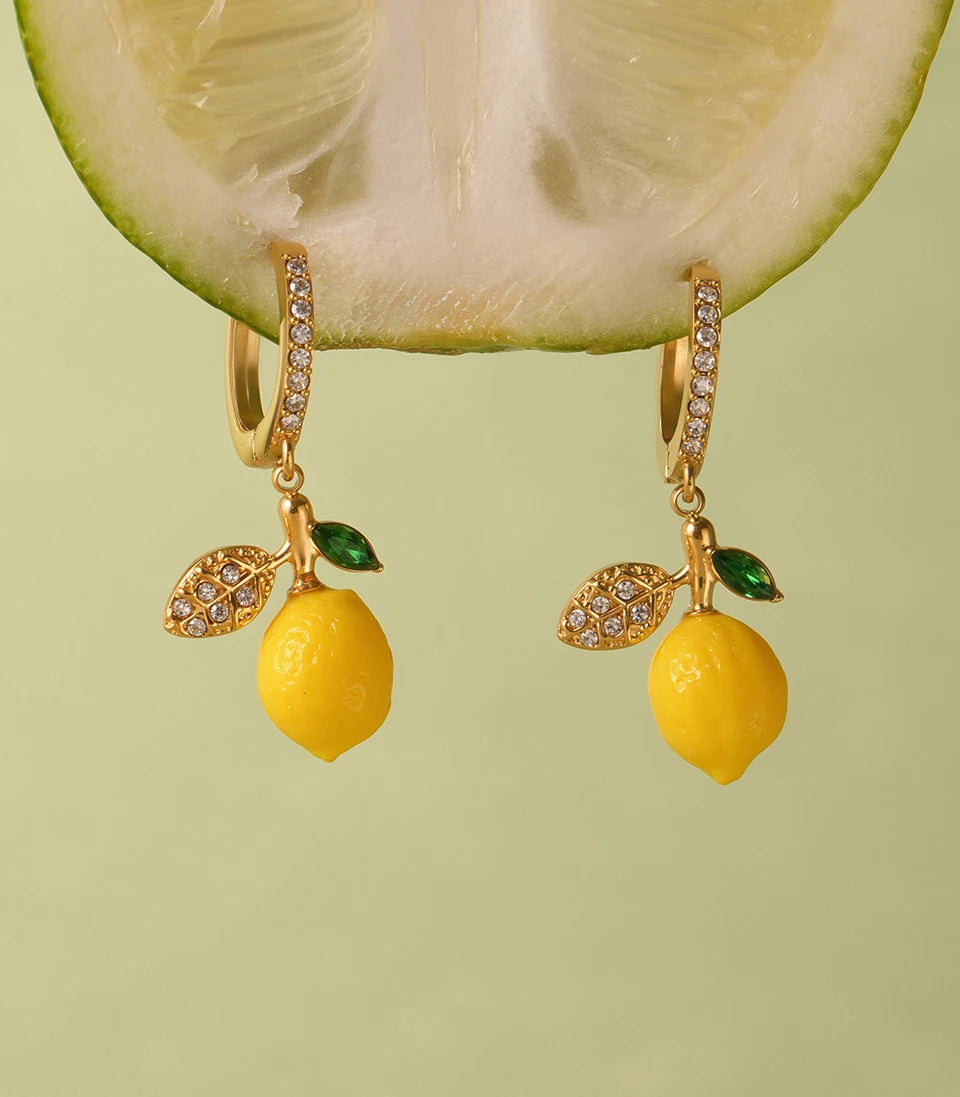Shell Beads Bracelet With Multi Lemon Charms For Women Handmade Beaded Bracelets Matching Earrings Necklace Cute Jewelry Sets