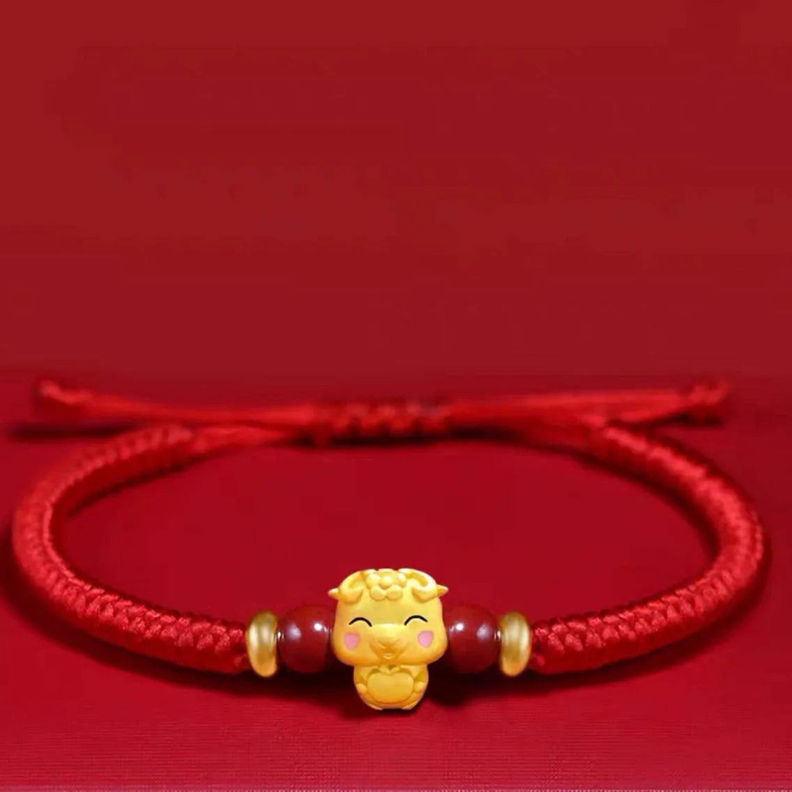 Lucky 12 Constellation Zodiac Sign Braided Animal Bracelet Men Women Red Rope Gold Color Beads Bracelet Bangle Gift Jewelry